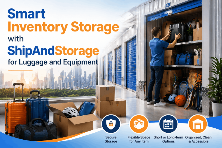 Smart Inventory Storage with ShipAndStorage for Luggage and Equipment